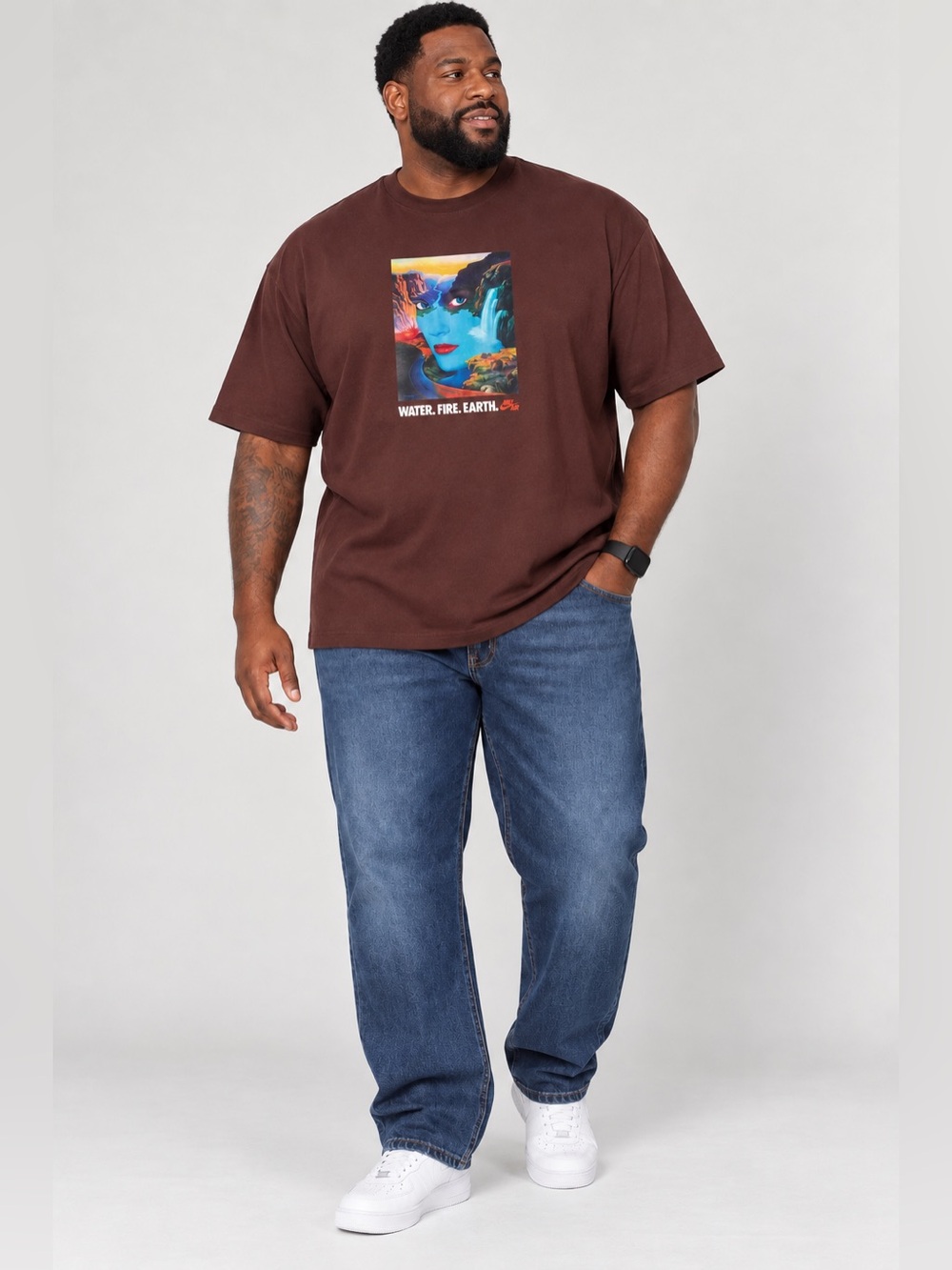 Nike Water Fire Earth Graphic Tee 100% Cotton